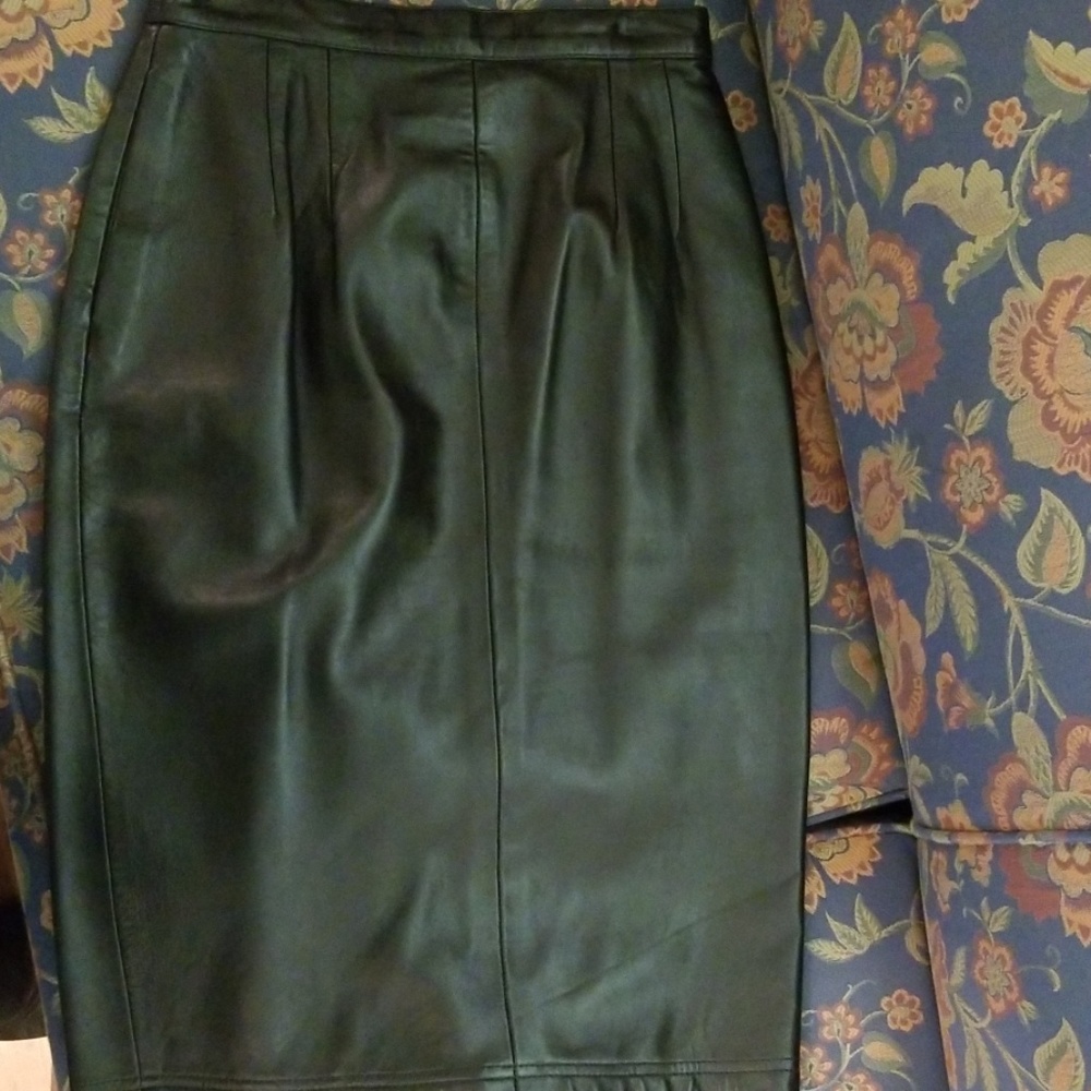 Nancy Heller lined leather skirt